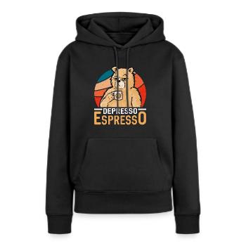Espresso Depresso Espresso Buveur de café Latte - Sweat à capuche Premium bio Femme - noir - Devant - Julia (174cm)