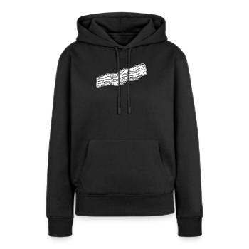 Bacon Speck - Frauen Premium Bio Hoodie - Schwarz - Vorne - Julia (174cm)