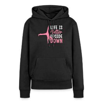 Gymnastique de la roue de charrette Cheerleading - Sweat à capuche Premium bio Femme - noir - Devant - Julia (174cm)
