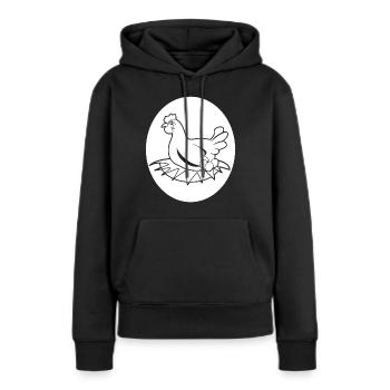 Oeufs Poule Oeuf - Sweat à capuche Premium bio Femme - noir - Devant - Julia (174cm)