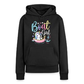 Bootfahren Bootsführer Bootsfahrer - Frauen Premium Bio Hoodie - Schwarz - Vorne - Julia (174cm)