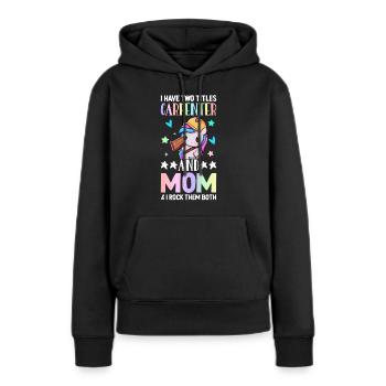 Zimmerei Holzarbeiter - Frauen Premium Bio Hoodie - Schwarz - Vorne - Julia (174cm)