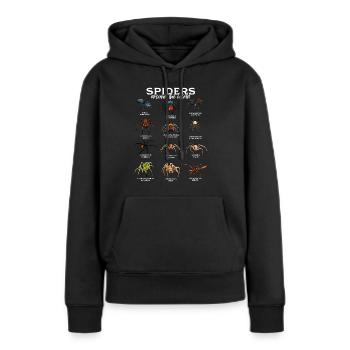 Spinnen auf der Welt - Spinnenarten - Frauen Premium Bio Hoodie - Schwarz - Vorne - Julia (174cm)