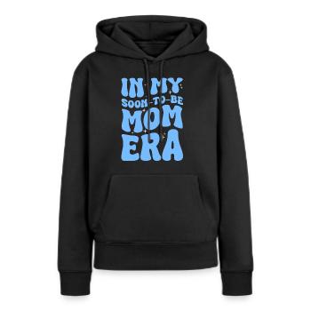Maman Enceinte Grossesse Garçon - Sweat à capuche Premium bio Femme - noir - Devant - Julia (174cm)