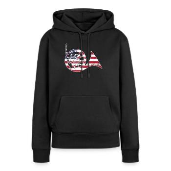 Französischer Horn -Spieler Hornist Messing Musik - Frauen Premium Bio Hoodie - Schwarz - Vorne - Julia (174cm)