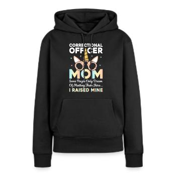 Organismes féminins d’application de la loi - Sweat à capuche Premium bio Femme - noir - Devant - Julia (174cm)
