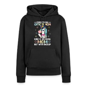 Organismes féminins d’application de la loi - Sweat à capuche Premium bio Femme - noir - Devant - Julia (174cm)