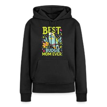 Stolze Wellensittich Mama - Frauen Premium Bio Hoodie - Schwarz - Vorne - Julia (174cm)