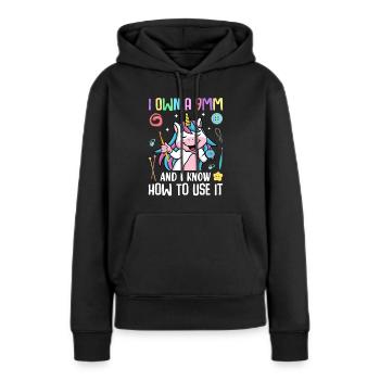 Crochet Crochet Tricot - Sweat à capuche Premium bio Femme - noir - Devant - Julia (174cm)