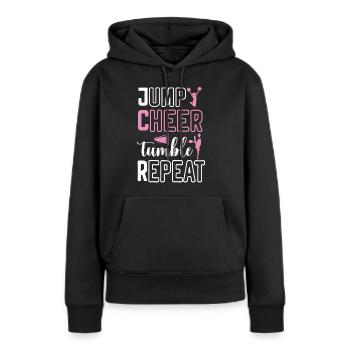 Cheerleadermädchen Cheerleading Jubel Jugend - Frauen Premium Bio Hoodie - Schwarz - Vorne - Julia (174cm)