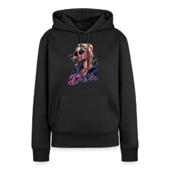 Strahlen Sie Strahlend Exklusiven Diva - Frauen Premium Bio Hoodie - Schwarz - Vorne - Julia (174cm)