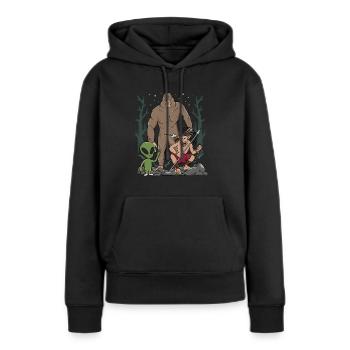 Folklore, créatures mythiques, Indiens - Sweat à capuche Premium bio Femme - noir - Devant - Julia (174cm)