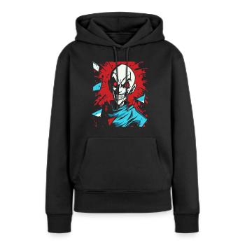 Sourire Méchant Dessin Animé Nosferatu Vampire - Sweat à capuche Premium bio Femme - noir - Devant - Julia (174cm)