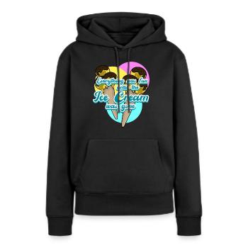 Ice Cream Icecream - Frauen Premium Bio Hoodie - Schwarz - Vorne - Julia (174cm)