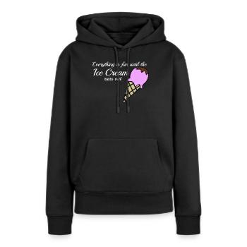 Ice Cream Joke Icecream - Frauen Premium Bio Hoodie - Schwarz - Vorne - Julia (174cm)