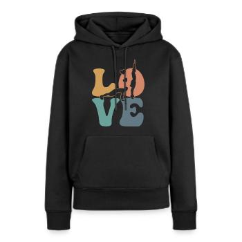 Burpees Workout Gym - Sweat à capuche Premium bio Femme - noir - Devant - Julia (174cm)