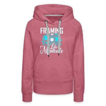 Photographie - Séance photo pour appareil photo. - Sweat à capuche Premium bio Femme - mauve - Devant - Isabella (175cm)