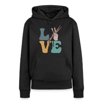 Trommler Trommeln Trommeln - Frauen Premium Bio Hoodie - Schwarz - Vorne - Julia (174cm)