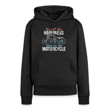 Glück Kann Man Nicht Kaufen, Aber Man Kann Ein - Frauen Premium Bio Hoodie - Schwarz - Vorne - Julia (174cm)