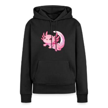 Axolotl Kawaii Amphibien Amphibien - Sweat à capuche Premium bio Femme - noir - Devant - Julia (174cm)