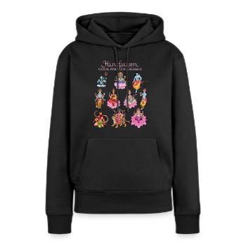 Les dieux dans l’hindouisme - Sweat à capuche Premium bio Femme - noir - Devant - Julia (174cm)