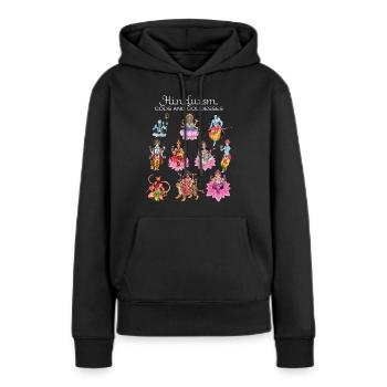 Dieux hindous - Sweat à capuche Premium bio Femme - noir - Devant - Julia (174cm)