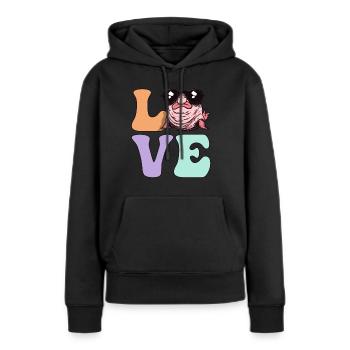 Groovy Blobfish - Sweat à capuche Premium bio Femme - noir - Devant - Julia (174cm)