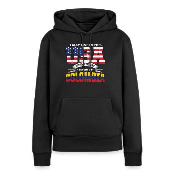 USA Kolumbien Story Südamerika Heimatland Geschenk - Frauen Premium Bio Hoodie - Schwarz - Vorne - Julia (174cm)