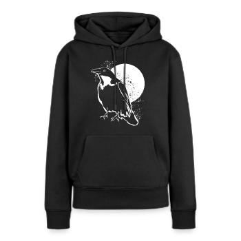 Corbeau Corbeau Lune Corbeaux Corbeaux Corbeaux - Sweat à capuche Premium bio Femme - noir - Devant - Julia (174cm)