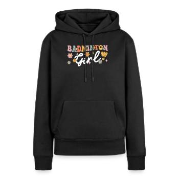 Joueur groovy - Sweat à capuche Premium bio Femme - noir - Devant - Julia (174cm)