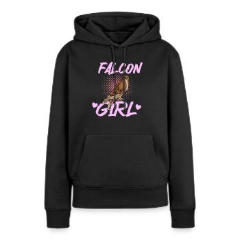 Falknerei Ornithologie Geschenk - Frauen Premium Bio Hoodie - Schwarz - Vorne - Julia (174cm)