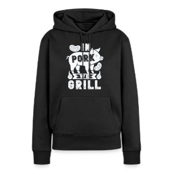 Grill Grillgrill Schweinefleisch - Frauen Premium Bio Hoodie - Schwarz - Vorne - Julia (174cm)