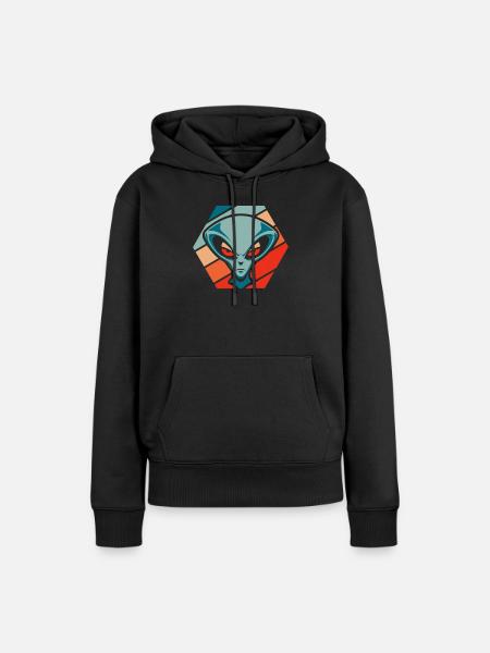 Alien Außerirdischer - Frauen Premium Bio Hoodie - Schwarz