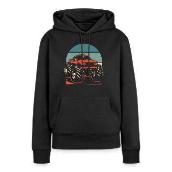Monster Truck - Sweat à capuche Premium bio Femme - noir - Devant - Julia (174cm)