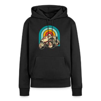 Monster Truck - Sweat à capuche Premium bio Femme - noir - Devant - Julia (174cm)