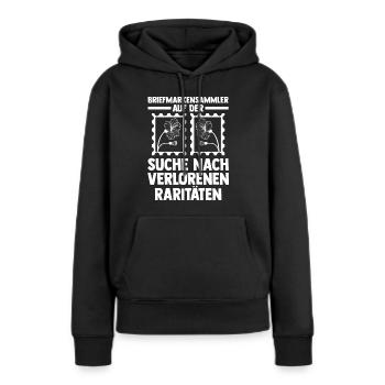 Philatelie Briefmarkensammlung Briefmarkensammler - Frauen Premium Bio Hoodie - Schwarz - Vorne - Julia (174cm)