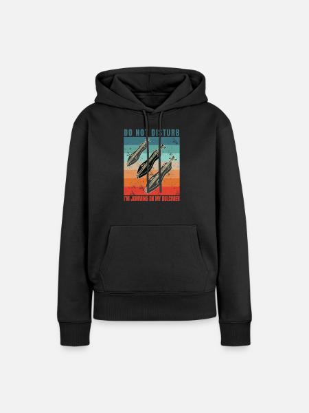 Dulcimer-Musiker Zupfinstrument Hammered Dulcimer - Frauen Premium Bio Hoodie - Schwarz