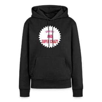 Idée de reniflement super mignonne et super folle - Sweat à capuche Premium bio Femme - noir - Devant - Julia (174cm)