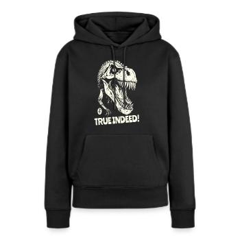 En vérité, un crâne de dinosaure - Sweat à capuche Premium bio Femme - noir - Devant - Julia (174cm)