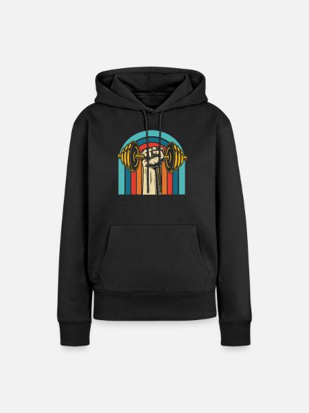 Fitness - Frauen Premium Bio Hoodie - Schwarz