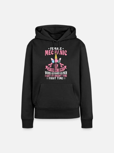Mechanikerin Autoreparatur - Frauen Premium Bio Hoodie - Schwarz