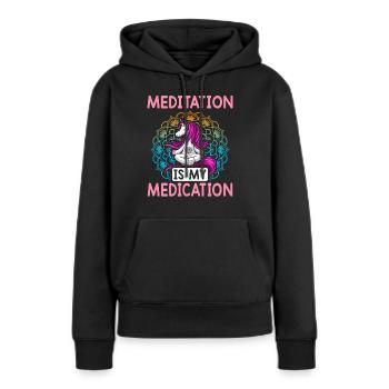 Yoga Chakra - Frauen Premium Bio Hoodie - Schwarz - Vorne - Julia (174cm)