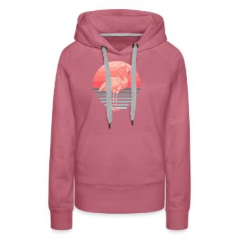 Flamingo - Frauen Premium Bio Hoodie - Malve - Vorne - Isabella (175cm)