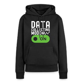 Analyste de données en science des données - Sweat à capuche Premium bio Femme - noir - Devant - Julia (174cm)