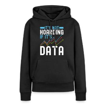 Analyste de données en science des données - Sweat à capuche Premium bio Femme - noir - Devant - Julia (174cm)