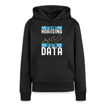 Analyste de données en science des données - Sweat à capuche Premium bio Femme - noir - Devant - Julia (174cm)