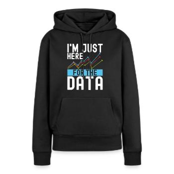 Analyste de données en science des données - Sweat à capuche Premium bio Femme - noir - Devant - Julia (174cm)