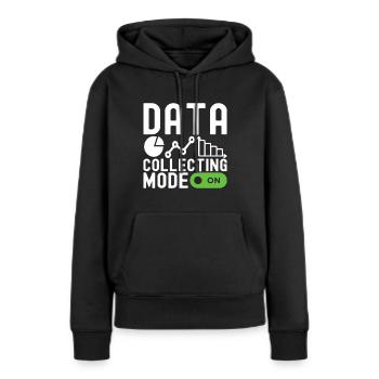 Analyste de données en science des données - Sweat à capuche Premium bio Femme - noir - Devant - Julia (174cm)