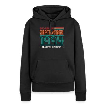 30. Geburtstag Jahrgang September 1994 Born 1994 - Frauen Premium Bio Hoodie - Schwarz - Vorne - Julia (174cm)