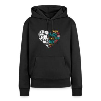 Amateurs de pâtisserie Passion Fans de pâtisserie - Sweat à capuche Premium bio Femme - noir - Devant - Julia (174cm)